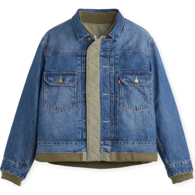 SACAI SACAI GENDER INCLUSIVE LEVI'S® DENIM X NYLON TWILL REVERSIBLE JACKET