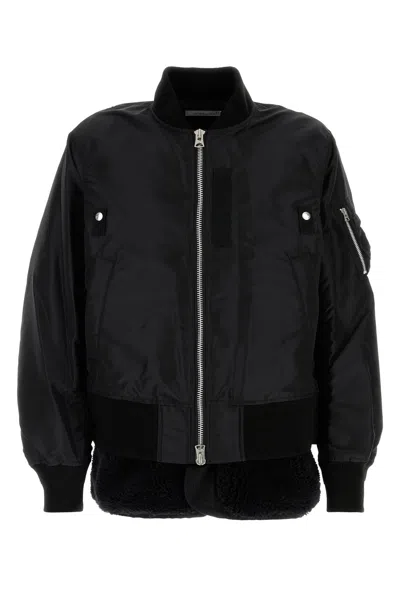 SACAI SACAI BLACK NYLON BOMBE JACKET