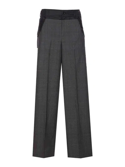 Sacai Glen Check Pants In Black