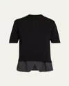 Sacai Glen Check X Knit Pullover In Black