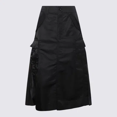 Sacai Panelled Cargo Midi Skirt In Black
