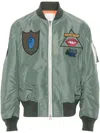 Sacai X Mark Gonzales Appliqué Twill Bomber Jacket In 绿色