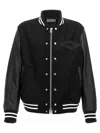 Sacai Black Gonz Edition Leather Bomber Jacket In Black