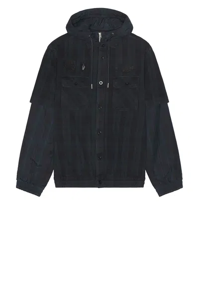 Sacai Gonz Multi Patch Plaid Hoodie In Black