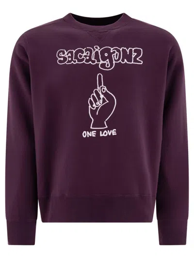 Sacai "gonz Gonz" Sweatshirt In Burgundy
