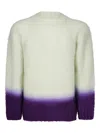 Sacai Gradation Knit Sweater In L/green×purple