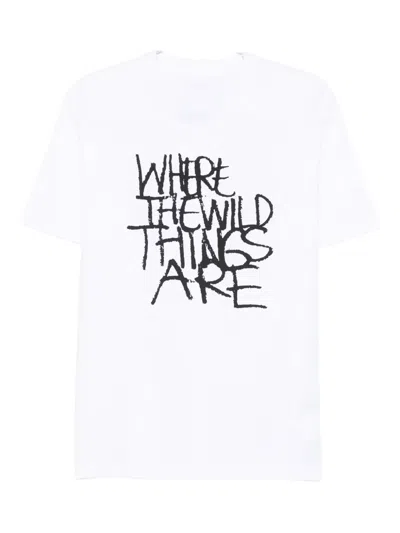 Sacai Graffiti-print T-shirt In White