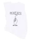 Sacai Graphic-print Asymmetric Top In White