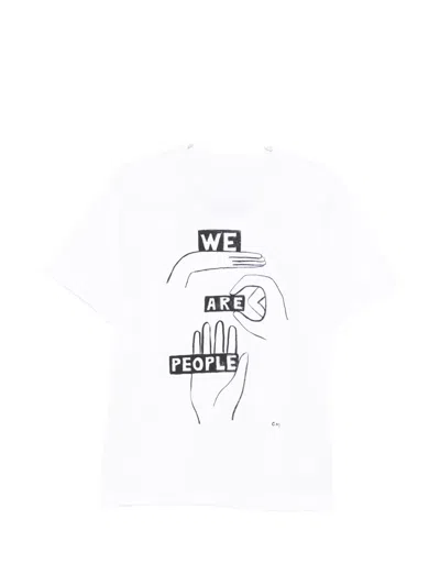 Sacai Graphic-print Cotton T-shirt In White