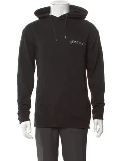 Pre-owned Sacai Graphic Print Crew Neck Hoodie In Black