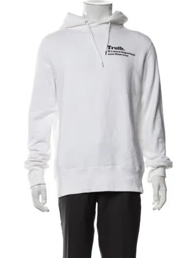 Pre-owned Sacai Graphic Print Crew Neck Hoodie In White
