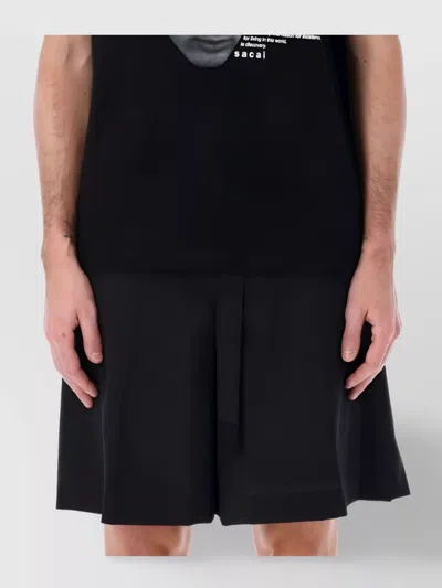 Sacai Graphic Print Crew Neck Short Sleeves In Black
