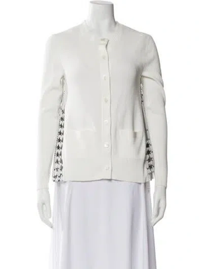 Pre-owned Sacai Graphic Print Crew Neck Sweater In White