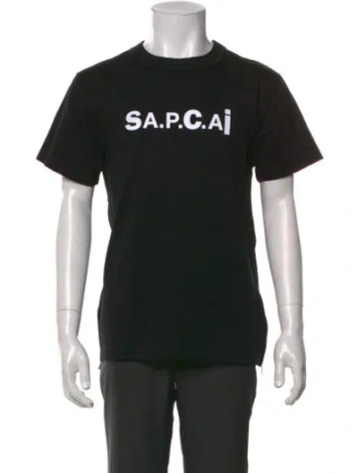 Pre-owned Sacai Graphic Print Crew Neck T-shirt In Black