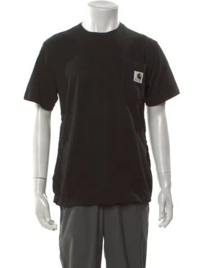 Pre-owned Sacai Graphic Print Crew Neck T-shirt In Black