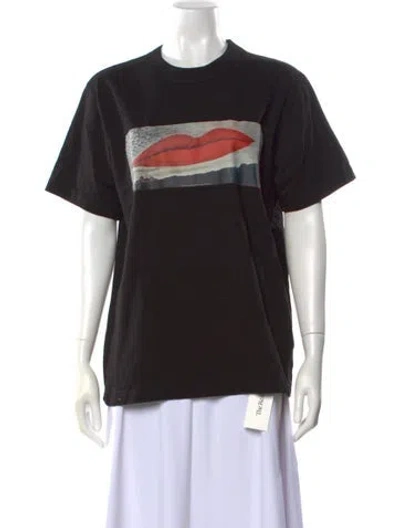 Pre-owned Sacai Graphic Print Crew Neck T-shirt In Blue
