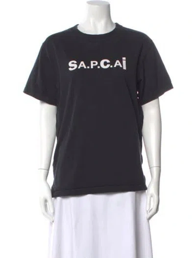 Pre-owned Sacai Graphic Print Crew Neck T-shirt In Gray