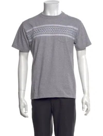 Pre-owned Sacai Graphic Print Crew Neck T-shirt In Grey