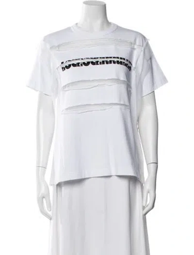 Pre-owned Sacai Graphic Print Crew Neck T-shirt W/ Tags In White