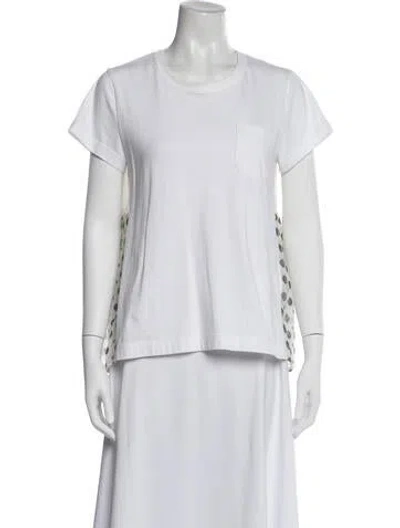 Pre-owned Sacai Graphic Print Crew Neck T-shirt In White