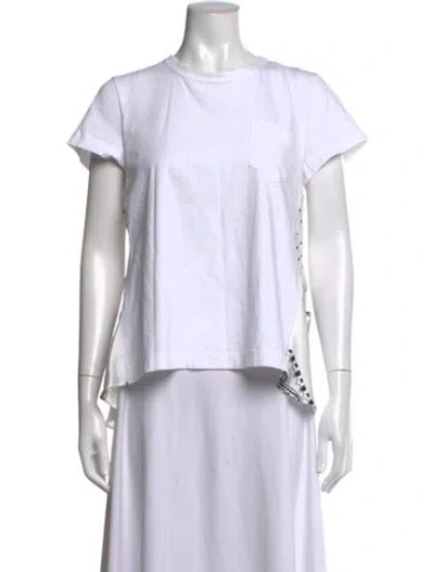 Pre-owned Sacai Graphic Print Crew Neck T-shirt In White