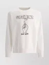 Sacai Graphic Print Crewneck Sweatshirt With Ribbed Cuffs