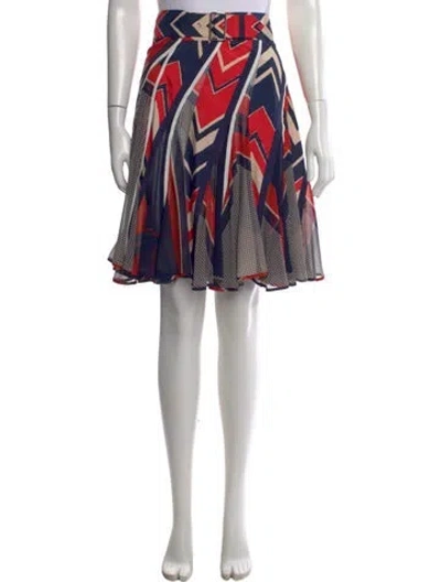 Pre-owned Sacai Graphic Print Mini Skirt In Red