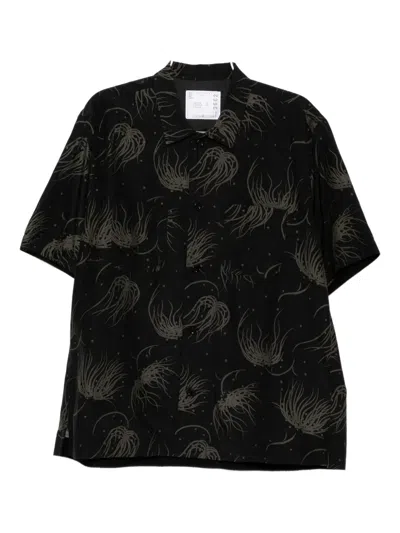 Sacai Graphic-print Shirt In Black