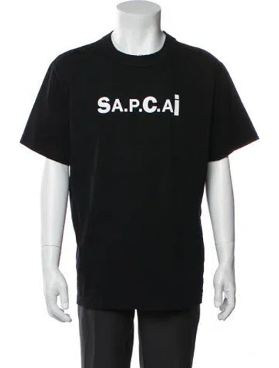 Pre-owned Sacai Graphic Print Short Sleeve Shirt In Black