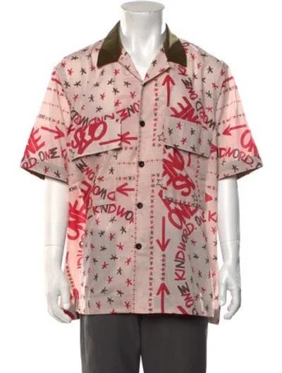 Pre-owned Sacai Graphic Print Short Sleeve Shirt In Pink