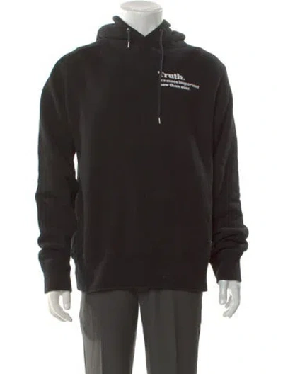 Pre-owned Sacai Graphic Print V-neck Hoodie In Black