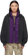 Sacai Sponge Sweat X Grosgrain Hoodie In Black