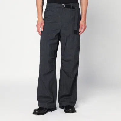 SACAI SACAI  GRAY CARGO PANTS WITH BELT