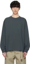 Sacai Gray Cotton Jersey T-shirt In 375 Blue Gray