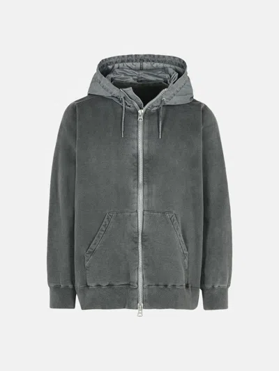 Sacai Gray Cotton Sweatshirt In Grey