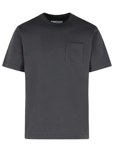 SACAI SACAI GRAY COTTON T-SHIRT