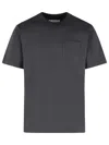 Sacai Cotton Crew Neck T-shirt With Chest Pocket In Gray