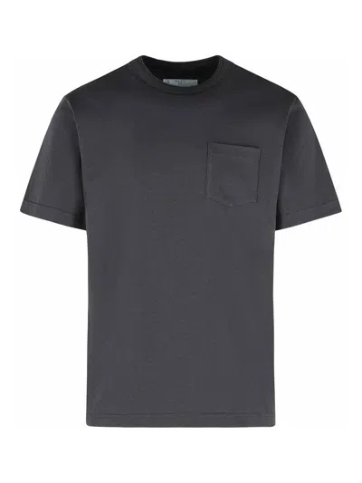 SACAI GRAY COTTON T-SHIRT