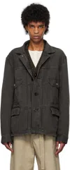 Sacai Gray Flap Pocket Denim Jacket In 301 Gray