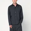 Sacai Gray Plaid Wool Shirt Jacket In Blue