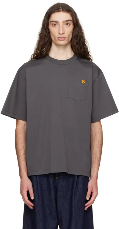 Sacai Gray 's' Cotton Jersey T-shirt