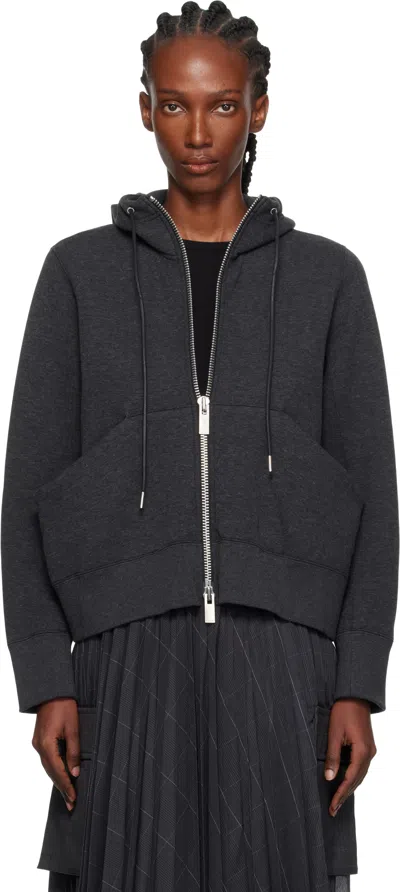 Sacai Gray Sponge Sweat Hoodie