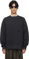 Sacai Gray Sponge Sweat Sweatshirt In Black
