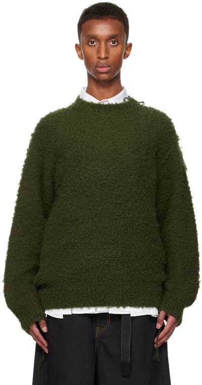 Sacai Pilled Sweater In Green