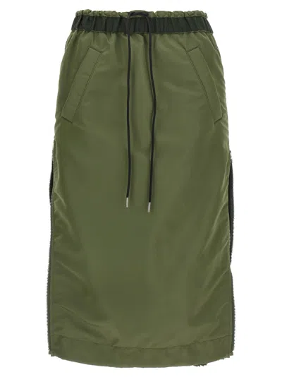Sacai Green Cargo Skirt