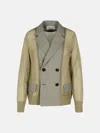 Sacai Green Cotton Blend Blazer In Green