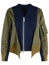 Sacai Green Cotton Blend Jacket In Multi