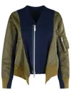 Sacai Green Cotton Blend Jacket In Green