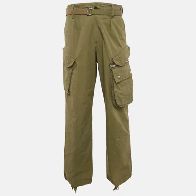 Pre-owned Sacai Green Cotton Cargo Pants L