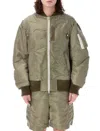 Sacai Floral Patches Bomber Jacket In Green